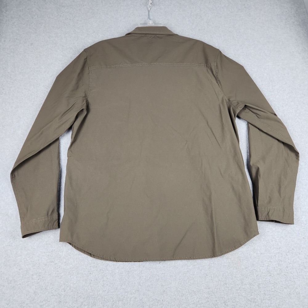 Unionbay Tech Shirt Mens XL Brown Nylon Stretch Utility Stretch Snap Button